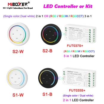 Miboxer (монохромен/двоен бял) 2 в 1 Дистанционно дъгата-слаби Sunrise 2.4 G (RGB/RGBW/RGB + CCT) 3 в 1 Led контролер за осветление