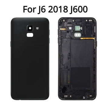 За Samsung Galaxy J6 2018 J600 J600F SM-J600F Задния Капак на Отделението за батерията на Задния Панел на Вратите на Корпуса на Резервни Части за корпуса на обектива на Камерата