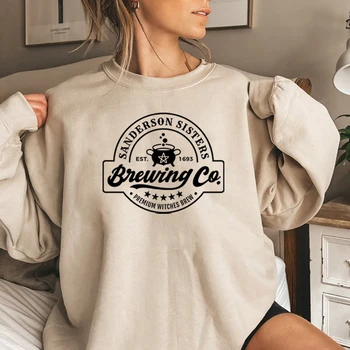Hoody Sanderson Sister Brewing Co, пуловер Sanderson Sisters, hoody с надпис Local Witches Union Salem, забавна ретро-топ на Хелоуин