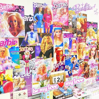 Барби Плакати Kawai Модно украса за дома и спалня Стилна материал Сам Ретро атмосферата Стилни бижута Сладки момичета Подаръци за деца