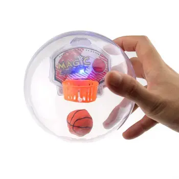Детски мини-ръчни играчки за игра на баскетбол на дланта си, в играта на топки със звук на стрелба, развивающий плейър, ръчни играчки за баскетбол за момчета