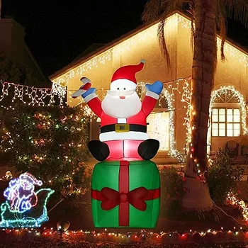 Дядо Коледа поставя подаръци, Коледна украса надуваема модел подпори за двор 1.8 m Коледна украса за закрити помещения и на улицата Подаръци
