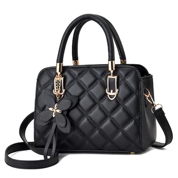 Нови чанти през рамо от изкуствена кожа с каменен модел за жени, тенденция чанта с бродерия, дамски маркови тенденция чанти