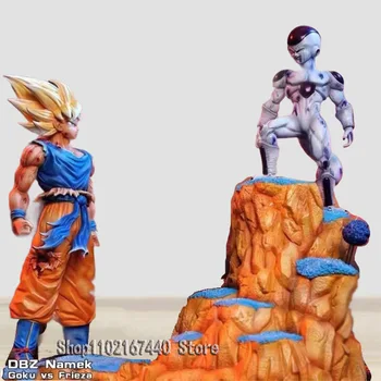 Аниме Фигурка Dragon Ball SSJ son Goku срещу фризера Фигурка Namek Модел Gk PVC Колекционерско бижу за работния плот Играчки за деца