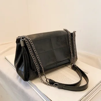 Модерна Нова Дамска чанта за през рамото от изкуствена кожа, Модерен Дизайнерски дамски чанти-незабавни посланици, Нова Луксозна Дамска чанта на рамото си голям капацитет