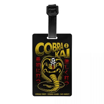 Реколта Багажни Етикети Cobra Kai Custom Strike Hard Strike First No Mercy Багажни Етикети Privacy Cover Идентификация На Етикета