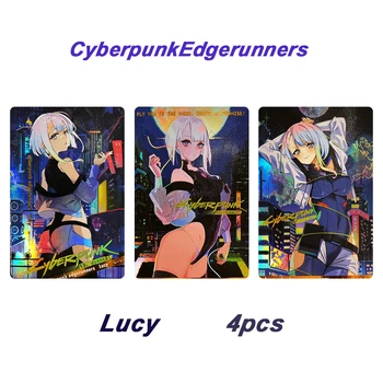 3 бр./компл. Самодельная картичка Cyberpunk Edgerunners Колекция от аниме Картичка Мультяшные играчки Луси Бронзинг Флаш карта Коледен подарък