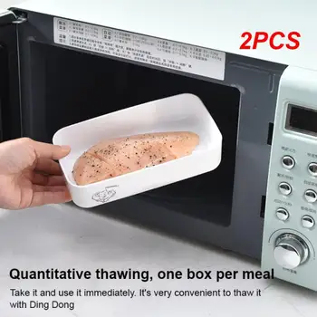 2 ЕЛЕМЕНТА. Кутия за съхранение на прясна храна в хладилника, Обяд-бокс, Контейнер за затопляне в микровълнова фурна за Bento, Кутия за съхранение на продукти, устойчива на плъзгане Запечатани хладилна камера