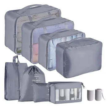 Опаковъчни кубчета за куфара, 9 бр. леки чанти-организаторите за куфара, набор от организаторите за опаковане на багаж