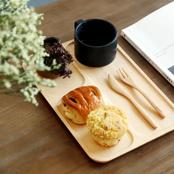 Елхови висококачествени дървени подноси в японски стил за приготвяне на чай, храна, плодове, прибори за хранене, сервировочный дървен декоративен поднос за домашно съхранение или организатор