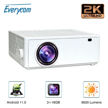 Everycom E700 2K 2560x1440p Лъчева Проектор 4K 8500 Лумена Android 12 Домашно Кино с Преносим Проектор 3 + 16G 5G WIFI