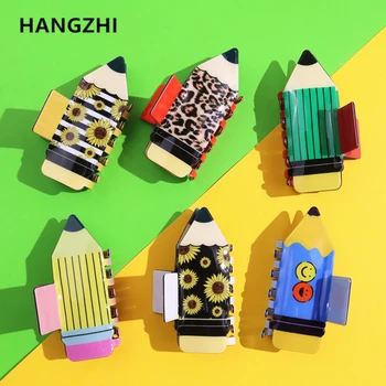 HangZhi Красиви фиби за коса с карандашной печат за жени, момичета, деца, Творчески Канцеларски материали, Цветя, украса за коса, аксесоари за коса, Нови