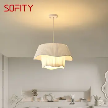 Окачен лампа SOFITY Nordic LED Съвременно творчество Гънки Бял Окачен лампа за дома Трапезария, Спалня с Романтичен интериор