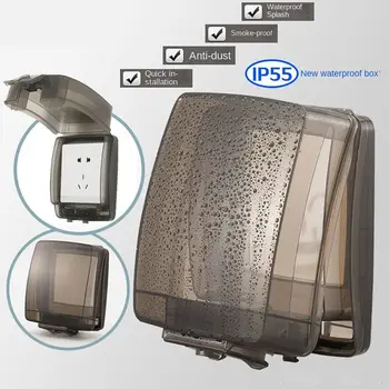 Водоустойчив защитно покритие прекъсвач IP55 Пластмасовия капак на електрическа вилици 86-ти тип, на Самозалепващи брызгозащищенная кутия за баня