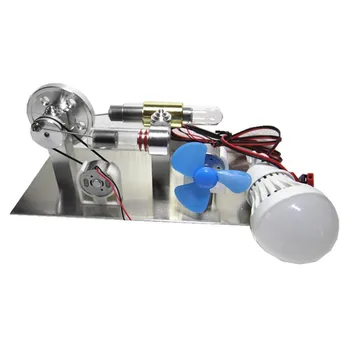 Led осветление на Принципа на физическия експеримент на двигателя на Стърлинг Конфигурация на парен двигател Комплект модел на двигателя с крушка фен