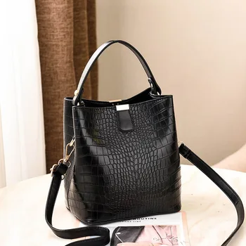 Bag-чанта с крокодиловым модел Модерна дамска чанта за през рамото от изкуствена кожа, елегантни тенденция на дамски чанти